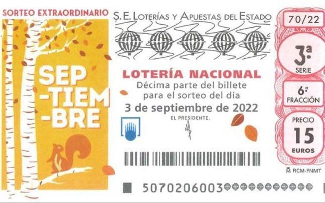 Un boleto del sorteo extraordinario de la Lotería Nacional.