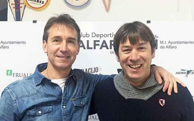 Jorge Sola y Óscar Gurría, en su presentación oficial como entrenadores del Alfaro.