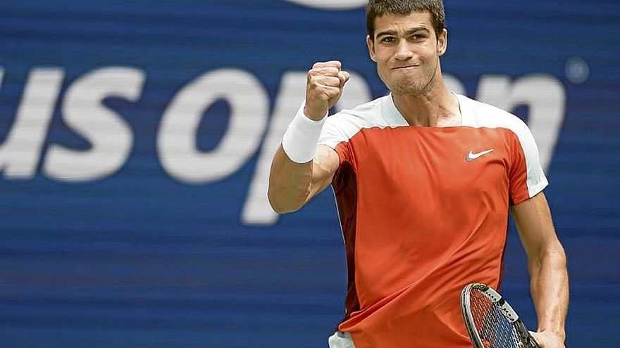 Alcaraz, en su último partido del US Open. | FOTO: EFE