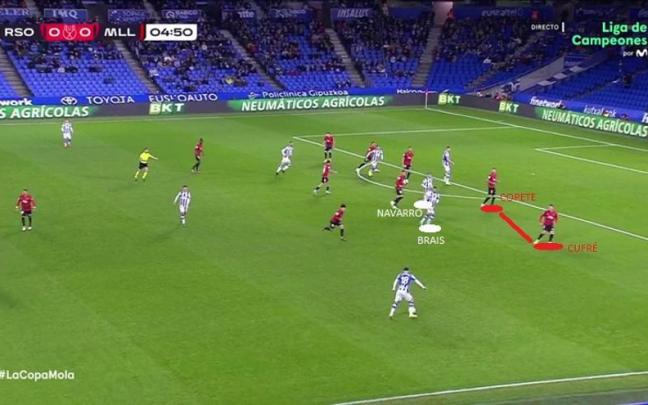 Captura de pantalla correspondiente al partido de este martes en Anoeta.