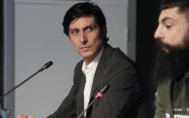 Sergio Fernández, durante la presentación de Asier Villalibre.