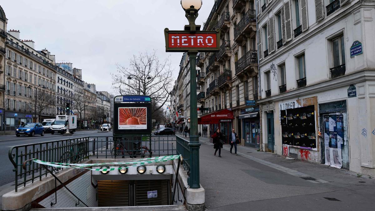 Imagen archivo de una huelga del transporte público en París (Francia).