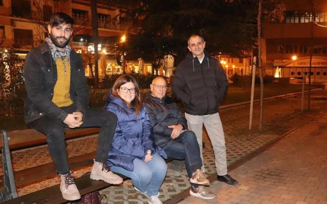 Javier Calvo, Lili&aacute;n de Diego, Mario G&oacute;mez y Fernando Laseca en el paseo de Invierno de Tudela.
