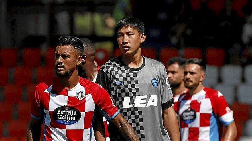 Taichi Hara, durante el Lugo-Alavés del pasado sábado.