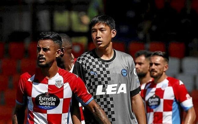 Taichi Hara, durante el Lugo-Alavés del pasado sábado.