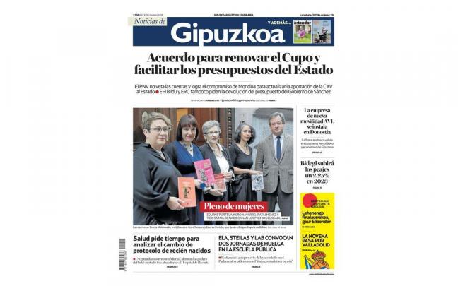 Portada NOTICIAS DE GIPUZKOA 22 de octubre