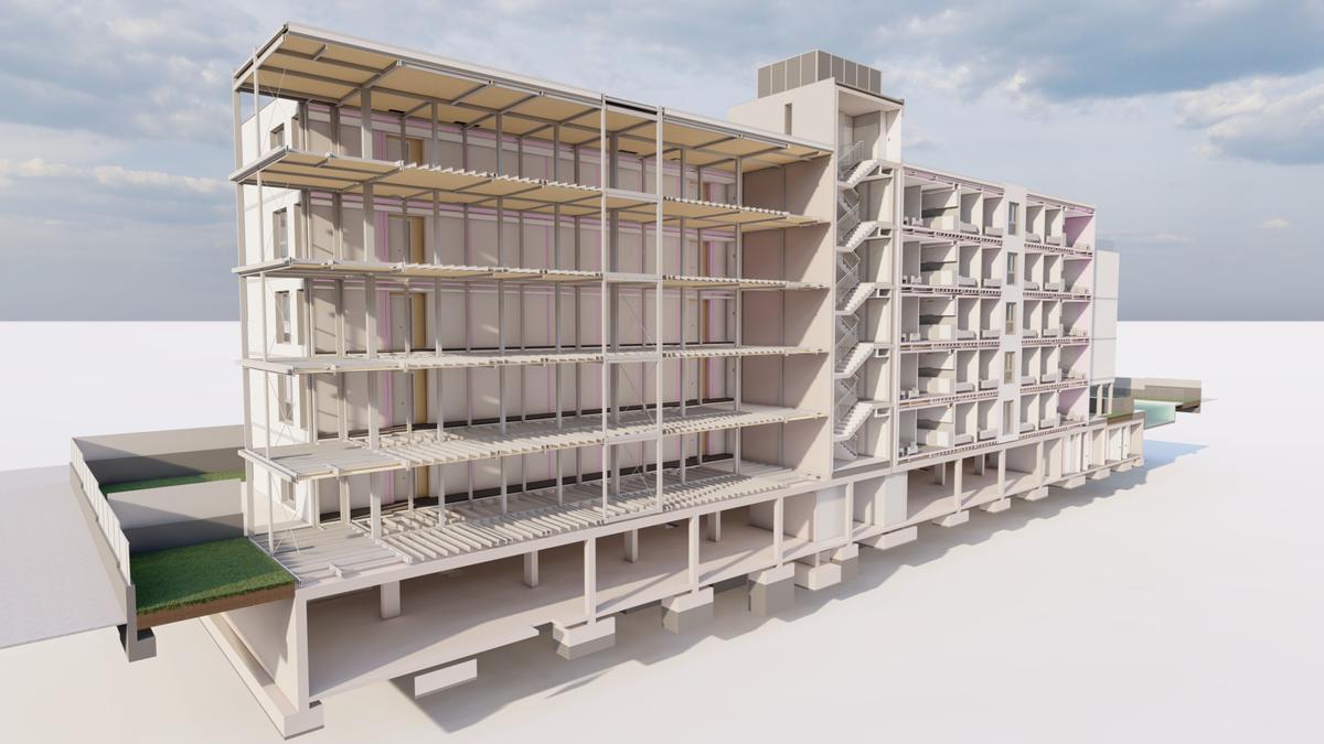 Vista longitudinal de un nuevo proyecto.