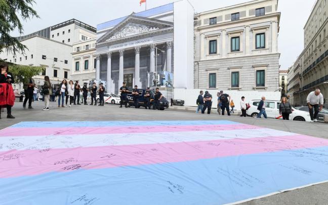 Movilización por la Ley Trans ante el Congreso de los Diputados Movilización por la Ley Trans ante el Congreso de los Diputados