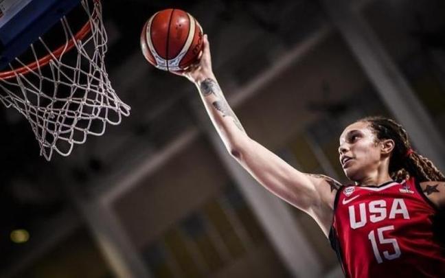 Brittney Griner jugando con Estados Unidos. Brittney Griner jugando con Estados Unidos.