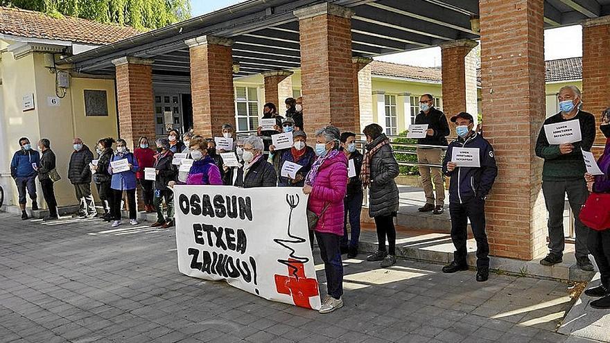 Una de las concentraciones durante la pandemia en el centro de salud.