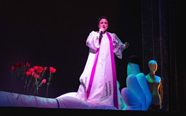 Escena de la ópera 'Borderland' que se estrenó en la Sala BBK. Escena de la ópera 'Borderland' que se estrenó en la Sala BBK.