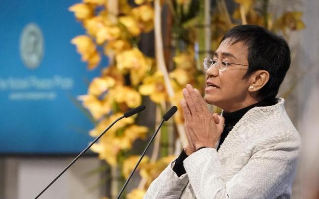 La nobel de la paz filipina Maria Ressa. La nobel de la paz filipina Maria Ressa.