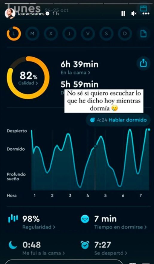 La captura de la app que Laura Escanes ha compartido.