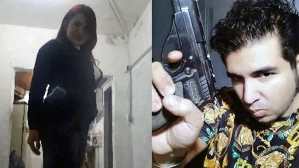 Brenda Uliarte y Fernando Sabag posan con el arma del ataque.