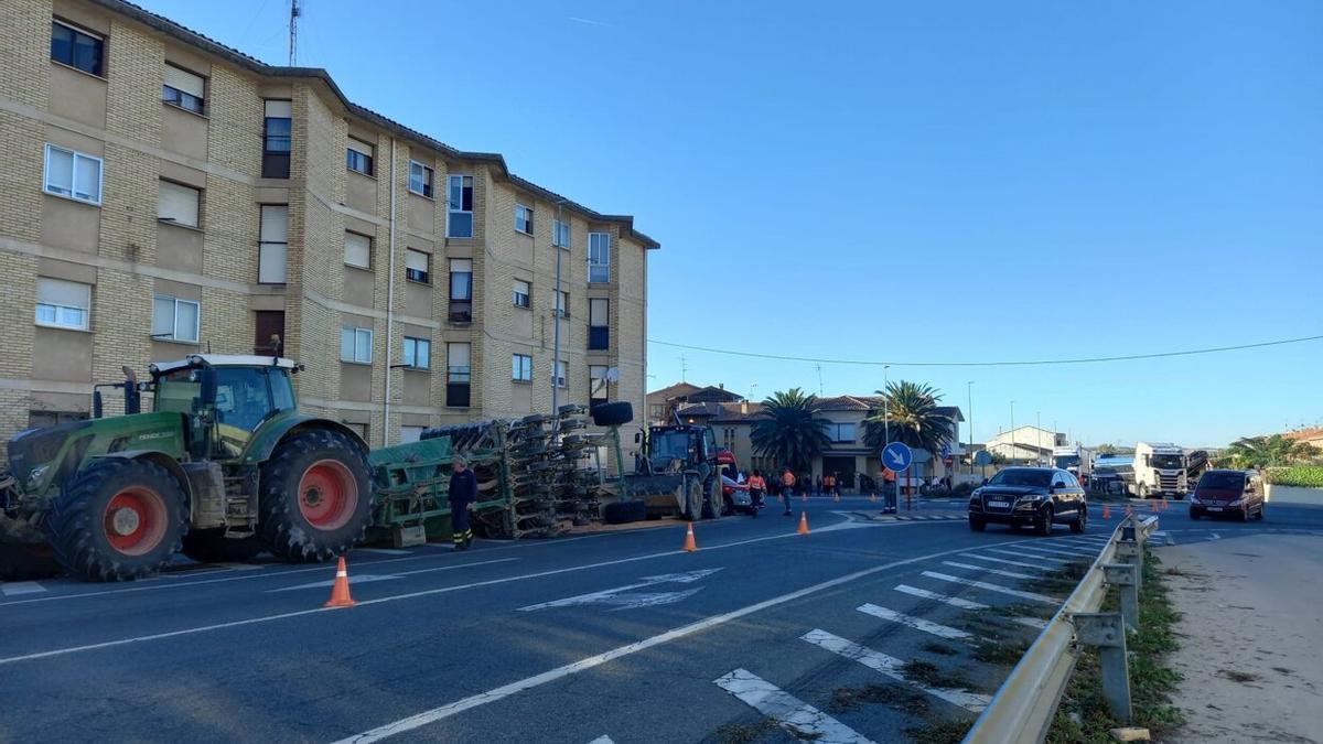 Imagen del último accidente mortal de tráfico ocurrido en Caparroso.