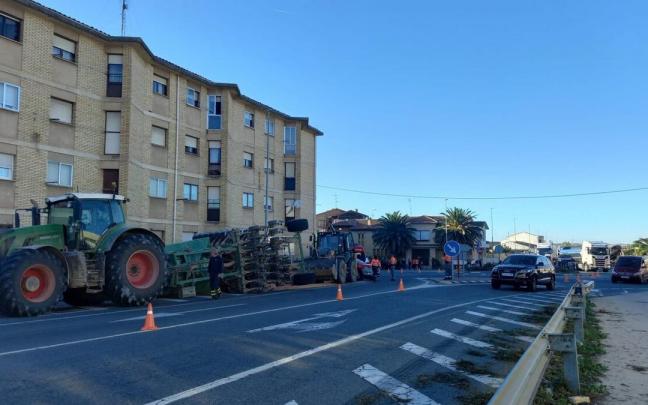 Imagen del último accidente mortal de tráfico ocurrido en Caparroso.