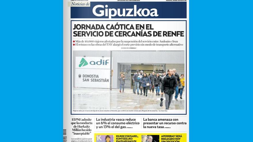 Portada de NOTICIAS DE GIPUZKOA de este martes, 29 de noviembre de 2022