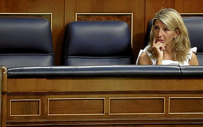 Yolanda Díaz, el pasado jueves durante la sesión extraordinaria en el Congreso de los Diputados. Yolanda Díaz, el pasado jueves durante la sesión extraordinaria en el Congreso de los Diputados.