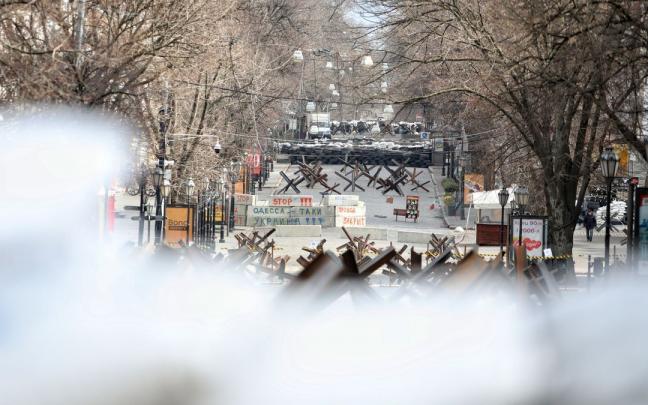 Defensa antitanque en la ciudad de Odesa. Defensa antitanque en la ciudad de Odesa.