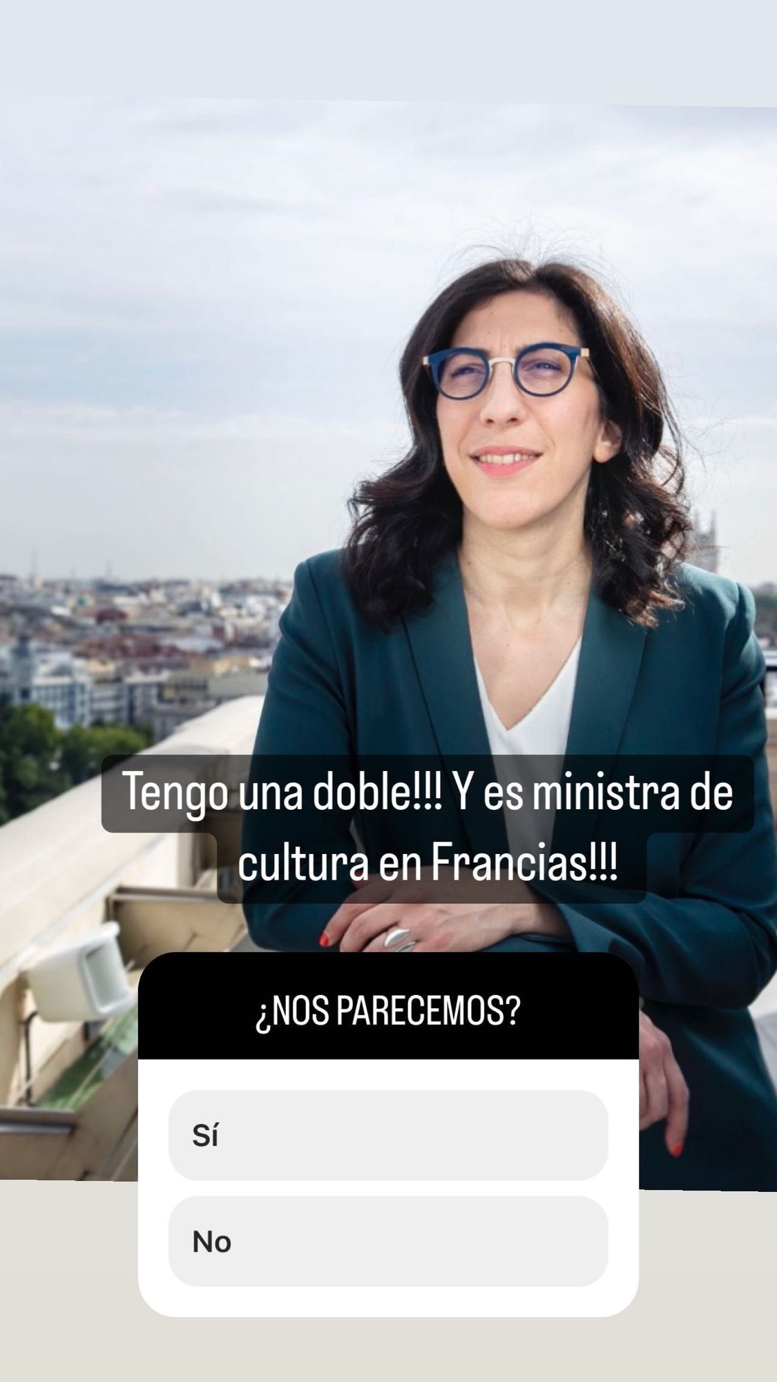 Paz Padilla, publicando el parecido en sus stories.