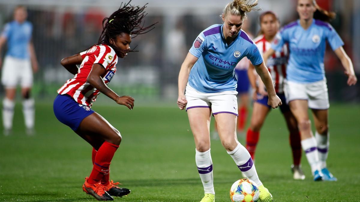Partido entre el Manchester City femenino y el Atlético de Madrid.