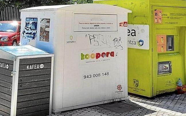 Tranbia ibilbidean dagoen edukiontzia. | ARGAZKIA: N.G.