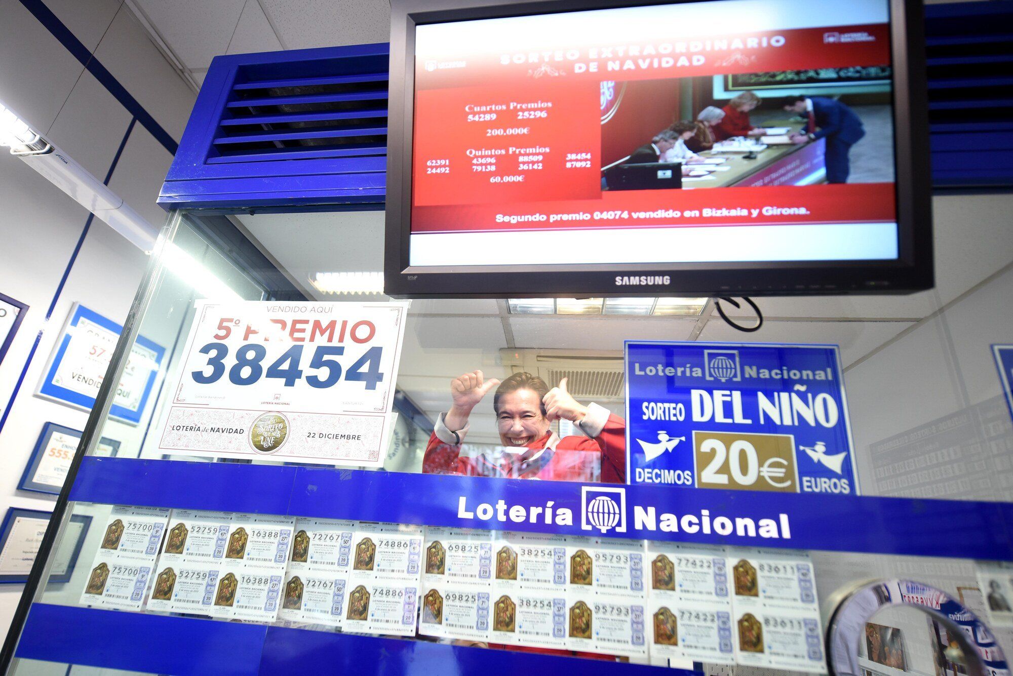 Administración de lotería de Santurtzi que ha vendido parte de uno de los quintos premios del sorteo de Navidad