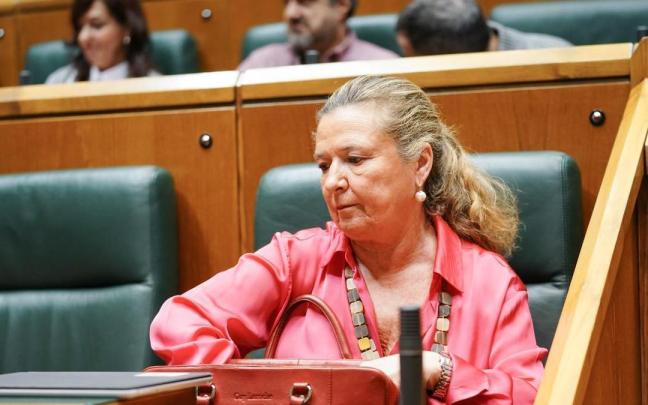 La consejera de Salud, Gotzone Sagardui, durante un pleno del Parlamento Vasco.