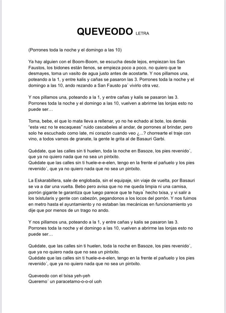 Letra de la canción que acompañará a Basauri en estas fiestas.