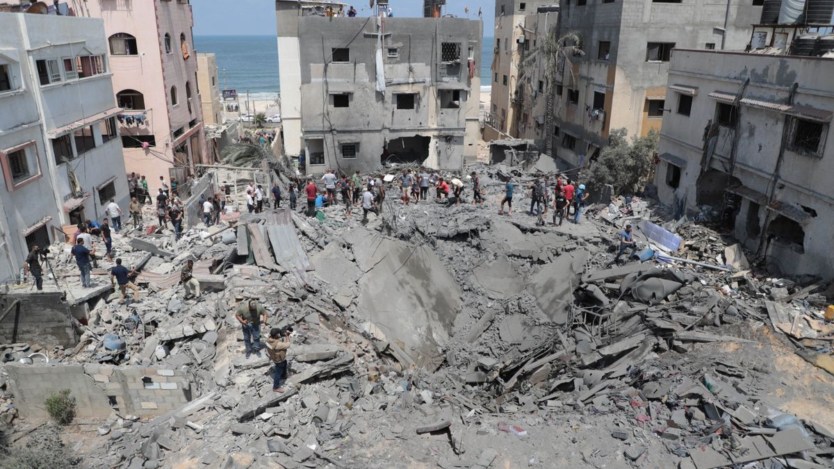 Bombardeo de la aviación israelí sobre la Franja de Gaza