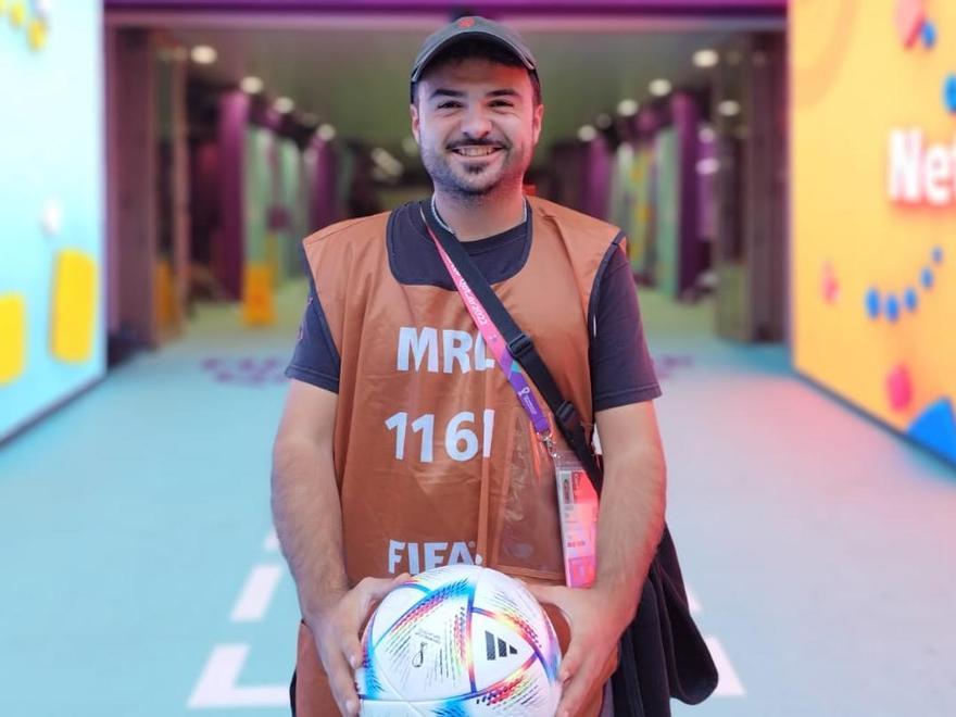 Eloy García, en la salida del túnel de vestuarios en cuartos de final.