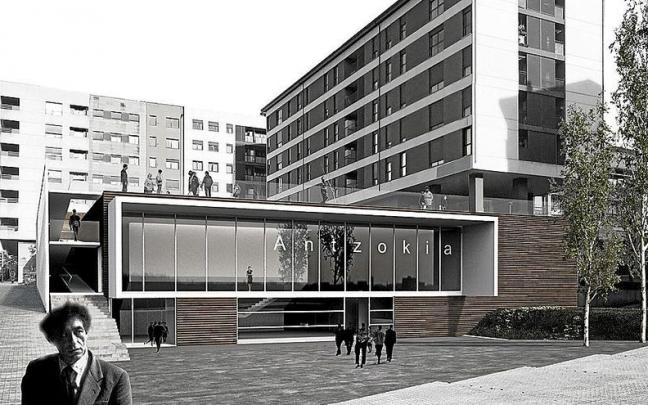 Recreación del futuro Antzoki de Llodio en la parcela de Altzarrate del barrio Latiorro. | FOTO: CEDIDA