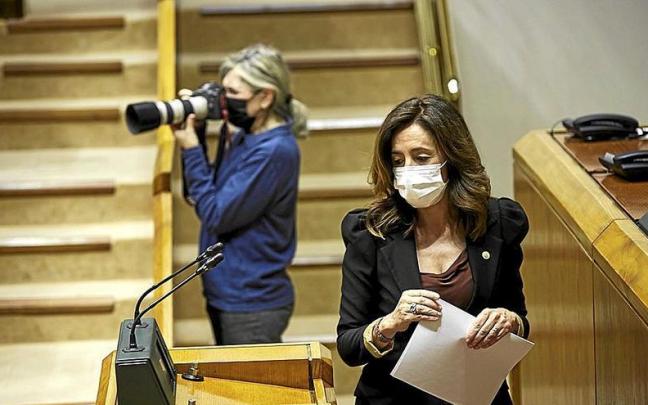 La consejera de Autogobierno, Olatz Garamendi, durante una comparecencia en el Parlamento Vasco. | FOTO: E. P.