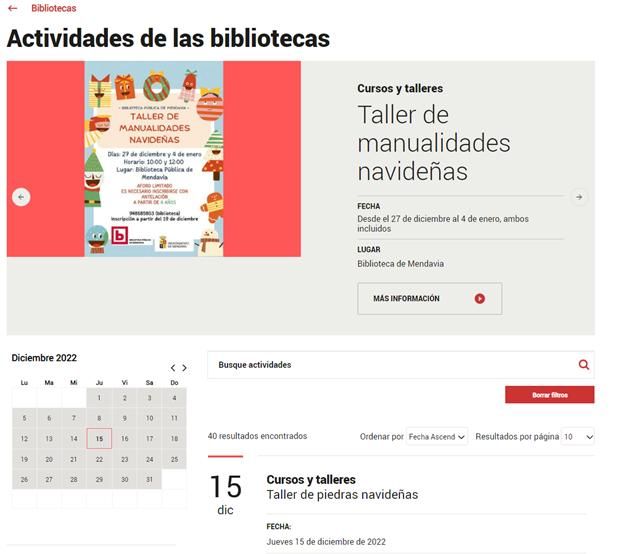 Web de la red de bibliotecas. 