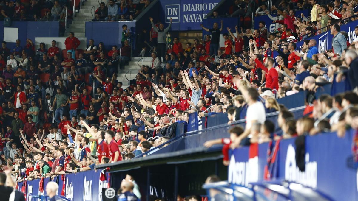 Imagen de la grada en el Osasuna-Valencia