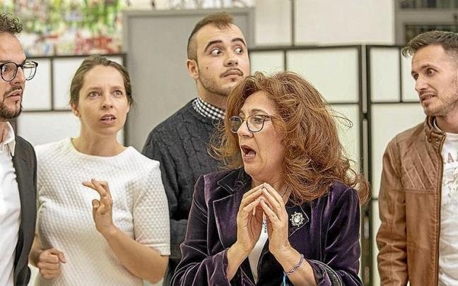 Un momento del montaje.