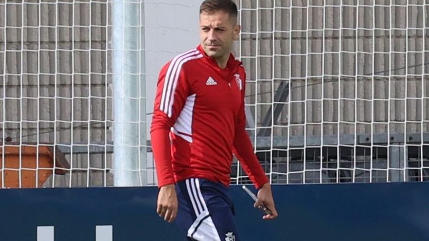 Rubén Peña, en el entrenamiento matinal del domingo.