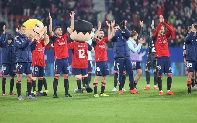 Celebraci&oacute;n de los jugadores Osasuna