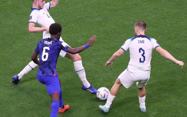 Lance del partido entre Inglaterra y Estados Unidos
