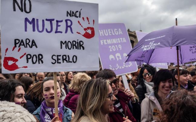 Manifestaci&oacute;n feminista celebrada en Pamplona.