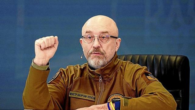 El ministro ucraniano de Defensa, Oleksii Reznikov, en la comparecencia de ayer ante la prensa. El ministro ucraniano de Defensa, Oleksii Reznikov, en la comparecencia de ayer ante la prensa.