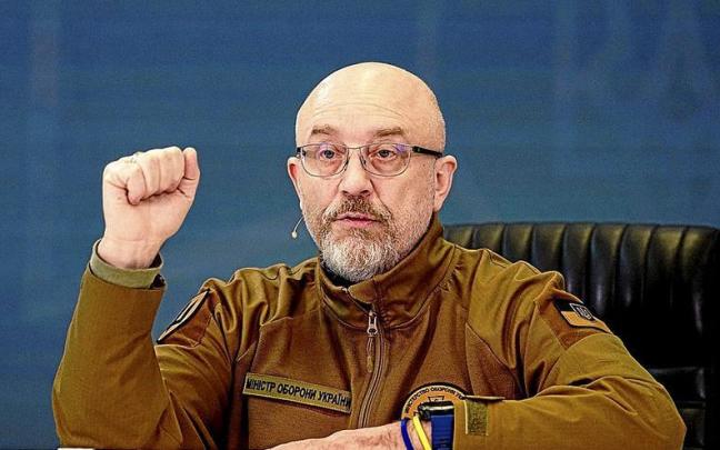 El ministro ucraniano de Defensa, Oleksii Reznikov, en la comparecencia de ayer ante la prensa. El ministro ucraniano de Defensa, Oleksii Reznikov, en la comparecencia de ayer ante la prensa.