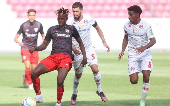 Nico Williams durante uno de los partidos de pretemporada con el Athletic
