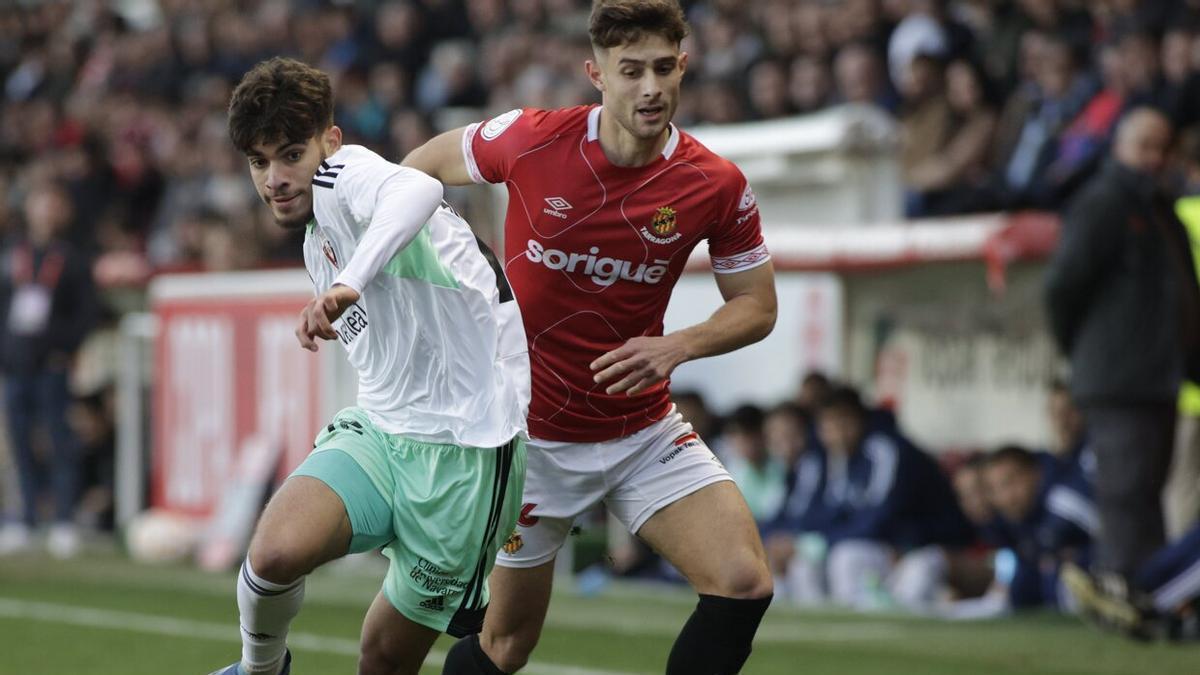 Abde, en un lance del partido ante el Nàstic.