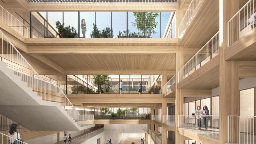 Así quedaría el interior del nuevo edificio de la UPNA.