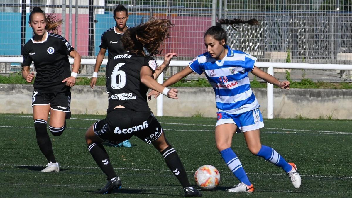 Imagen del encuentro entre el Bizkerre y el Zaragoza disputado en Bolue (2-1).