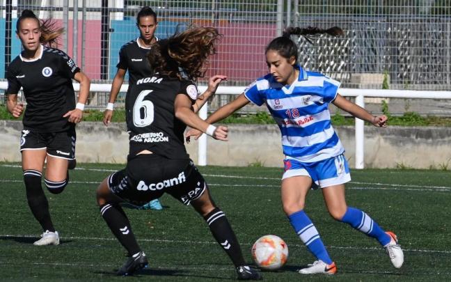 Imagen del encuentro entre el Bizkerre y el Zaragoza disputado en Bolue (2-1).