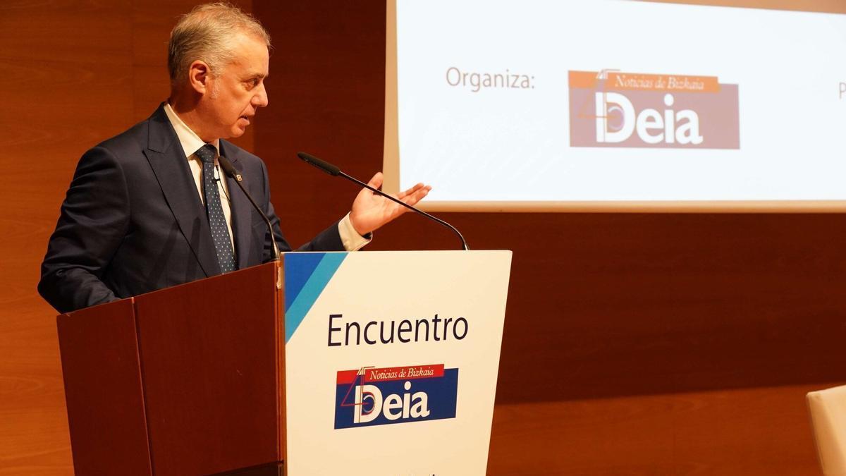 Urkullu, en el Encuentro DEIA ‘Euskadi 2023, retos y prioridades’.