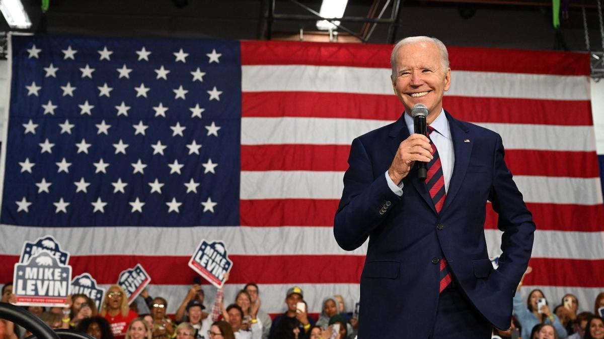 Joe Biden durante un acto de campaña en Oceanside, California.