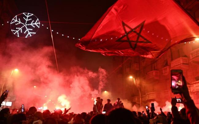 Celebraciones por el pase de Marruecos a las semifinales del Mundial de Catar. Celebraciones por el pase de Marruecos a las semifinales del Mundial de Catar.
